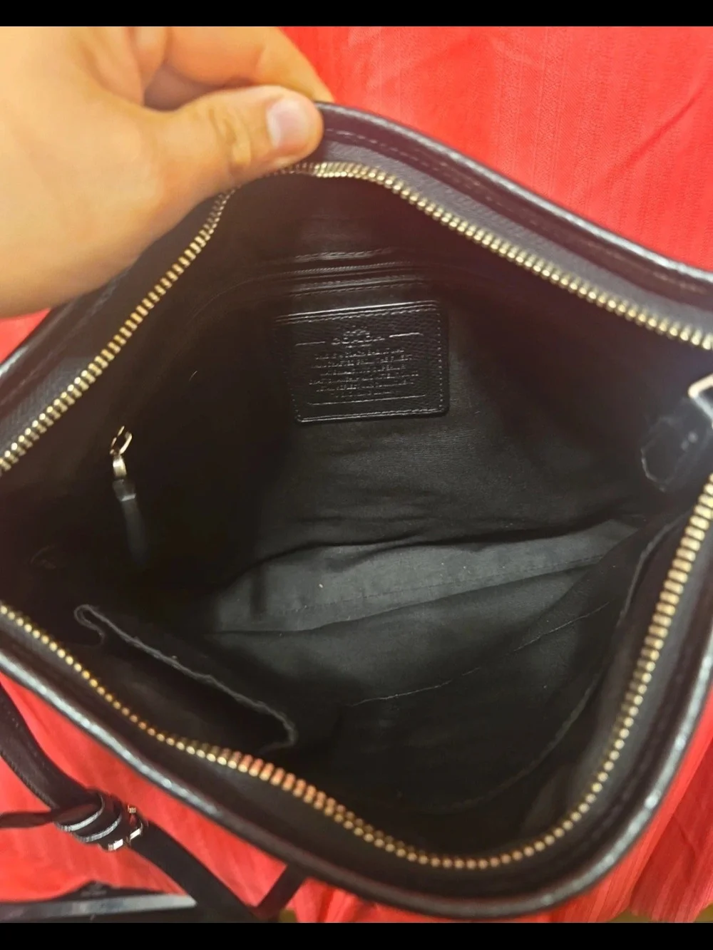 Coach Black and Dark Gray Signature Crossbody Bag